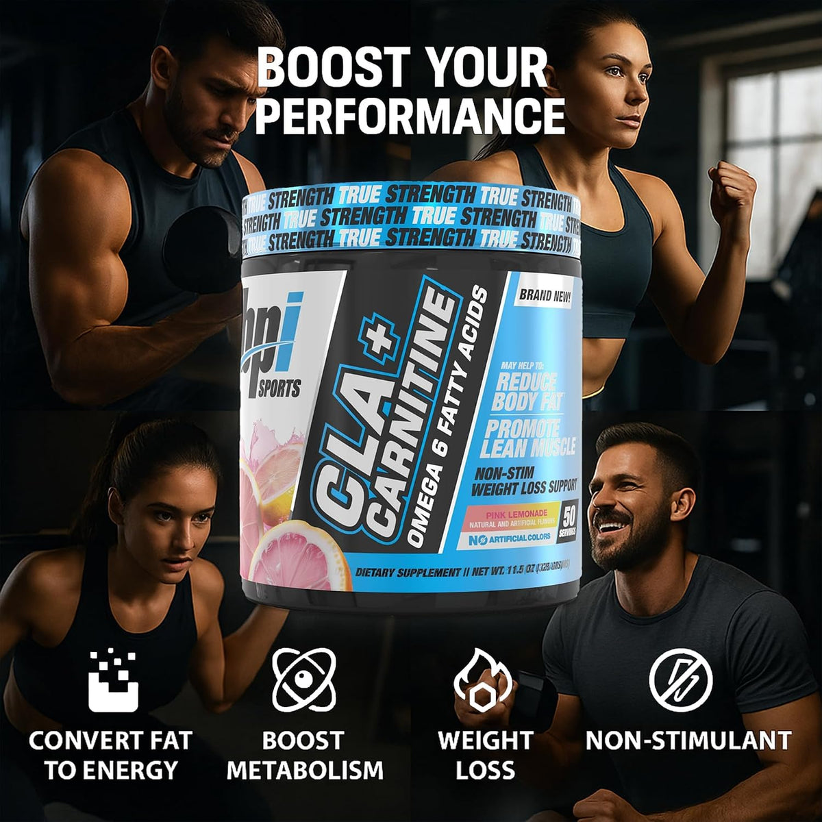 BPI Sports CLA+Carnitine Supplement – Pink Lemonade – 50 Servings - görsel 3
