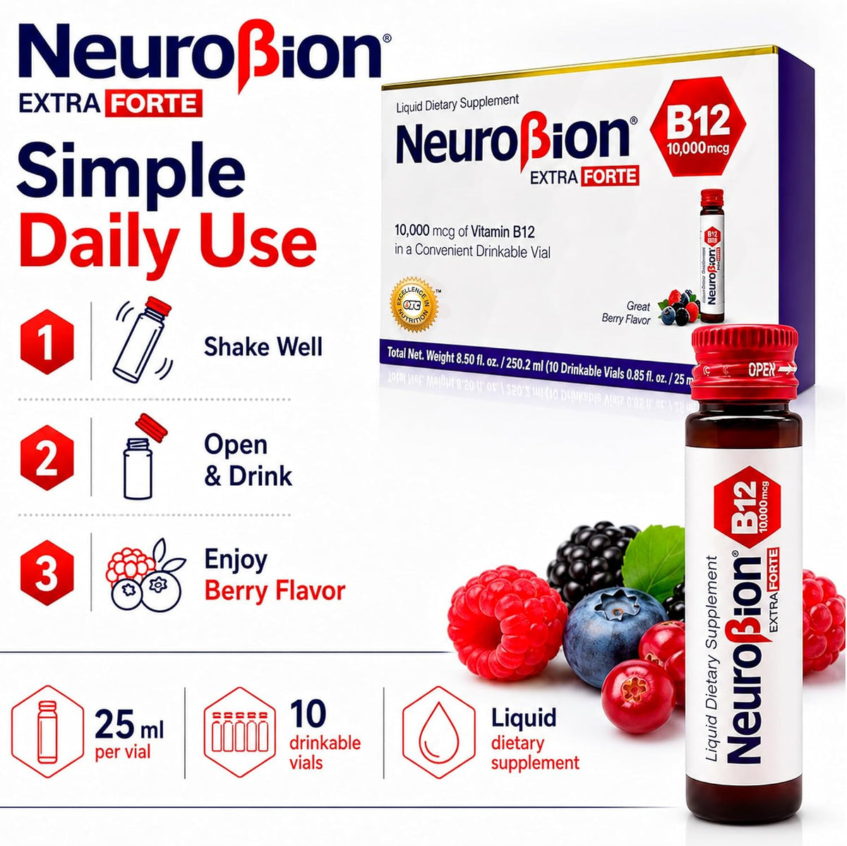 Neurobion Extra Forte B12 10,000 mcg Liquid Food Supplement - görsel 3