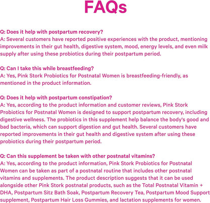 Pink Stork Postnatal Probiotics - 30 Billion CFU with Ashwagandha & Chamomile