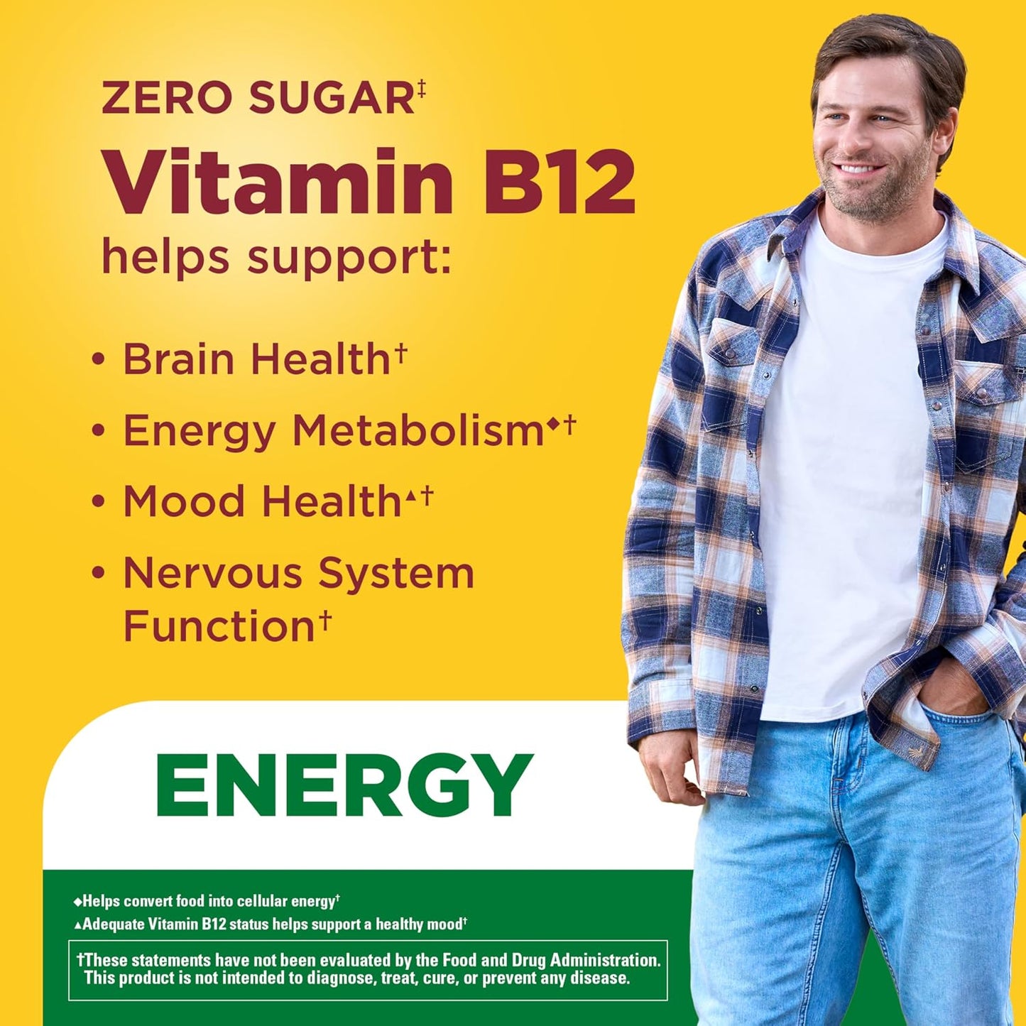 Nature Made Zero Sugar Vitamin B12 Gummies – 1000 mcg per Serving, 110 Gummies (55-Day Supply) - görsel 3