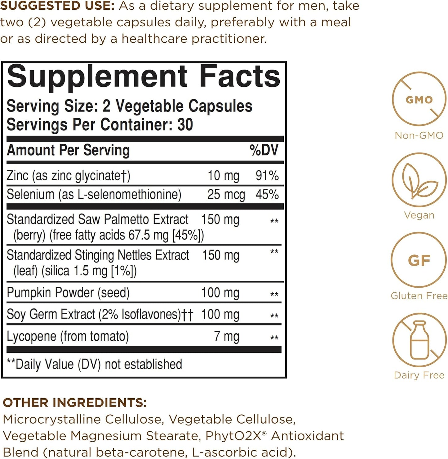 Solgar Prostate Support Vegetable Capsules, 60 Capsules - görsel 2