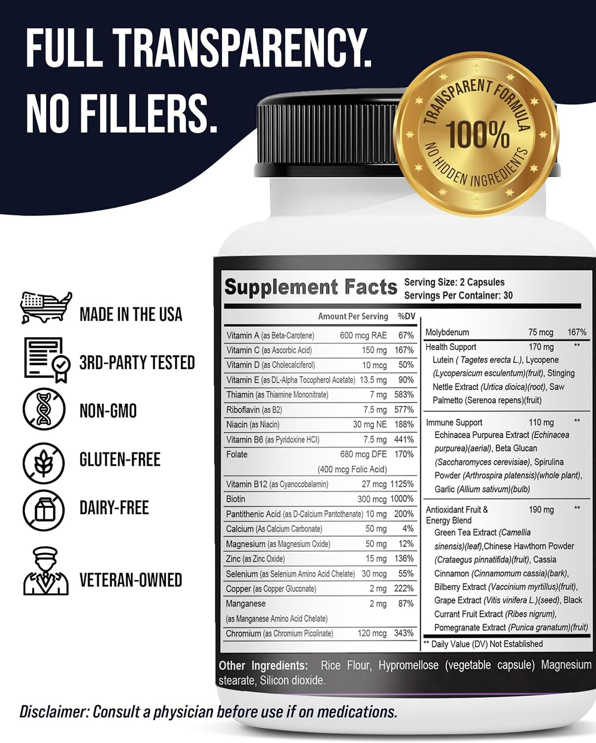 Elite Vitals Men's Daily Multivitamin – 60 Capsules - görsel 2