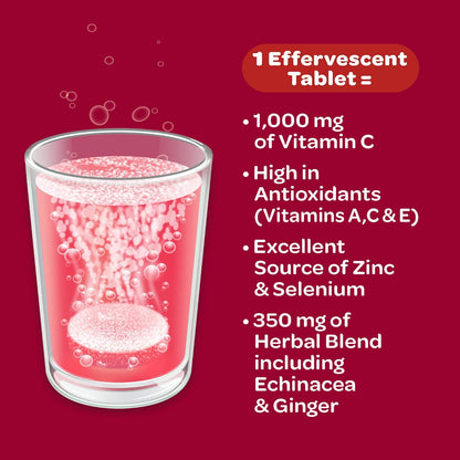 Airborne Very Berry Effervescent Tablets, 1000mg Vitamin C – Immune Support – 10 Count (Pack of 3)