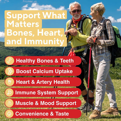 Nutrient Byte Vitamin D3 & K2 Gummies – 4000 IU D3 + 140 mcg K Blend – Immune & Bone Support – Vegan, Non-GMO & Gluten-free – 60 Berry-Flavoured Gummies – Suitable for Children