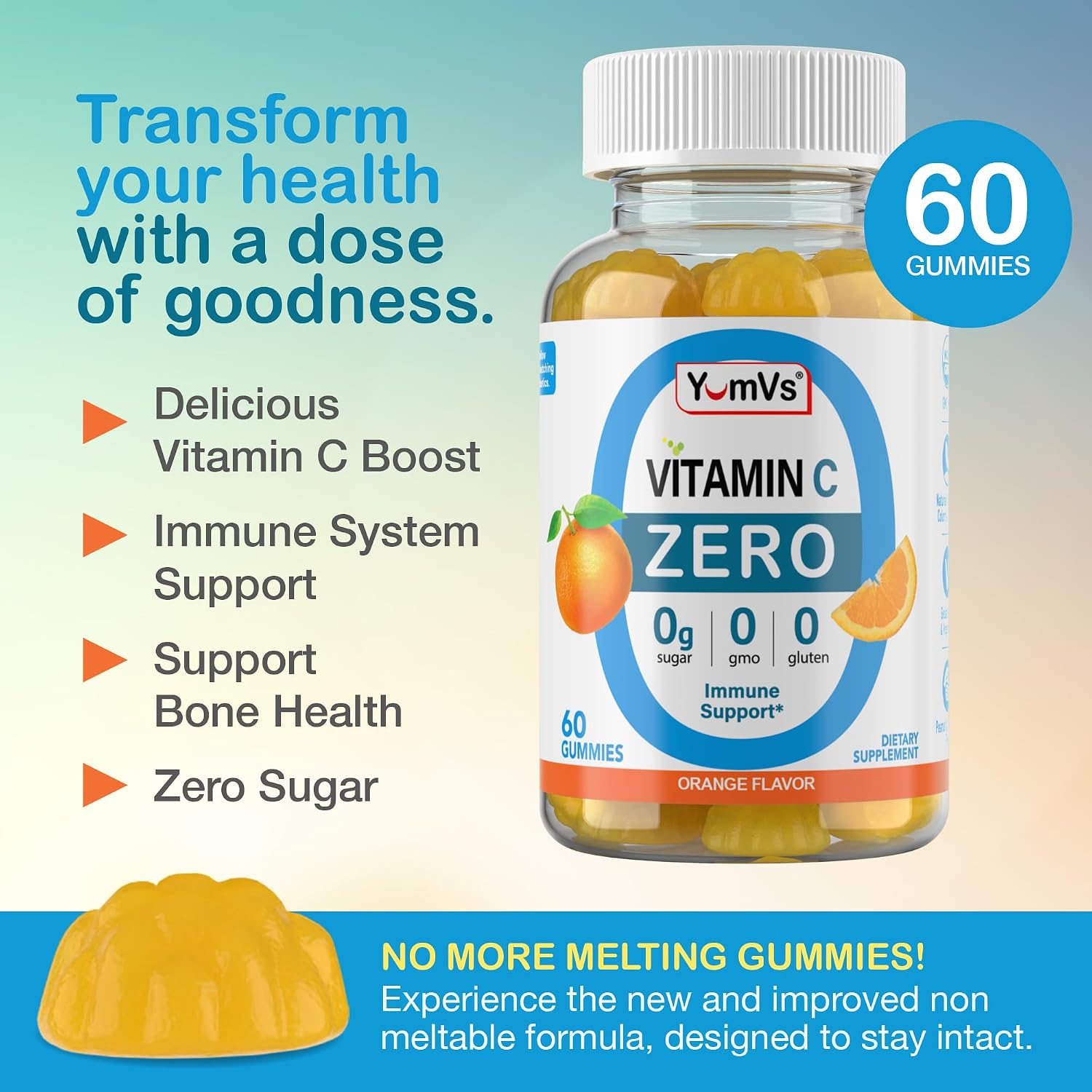 Yum-Vs Zero Sugar Vitamin C Gummies – 250 mg – 60 Count - görsel 2