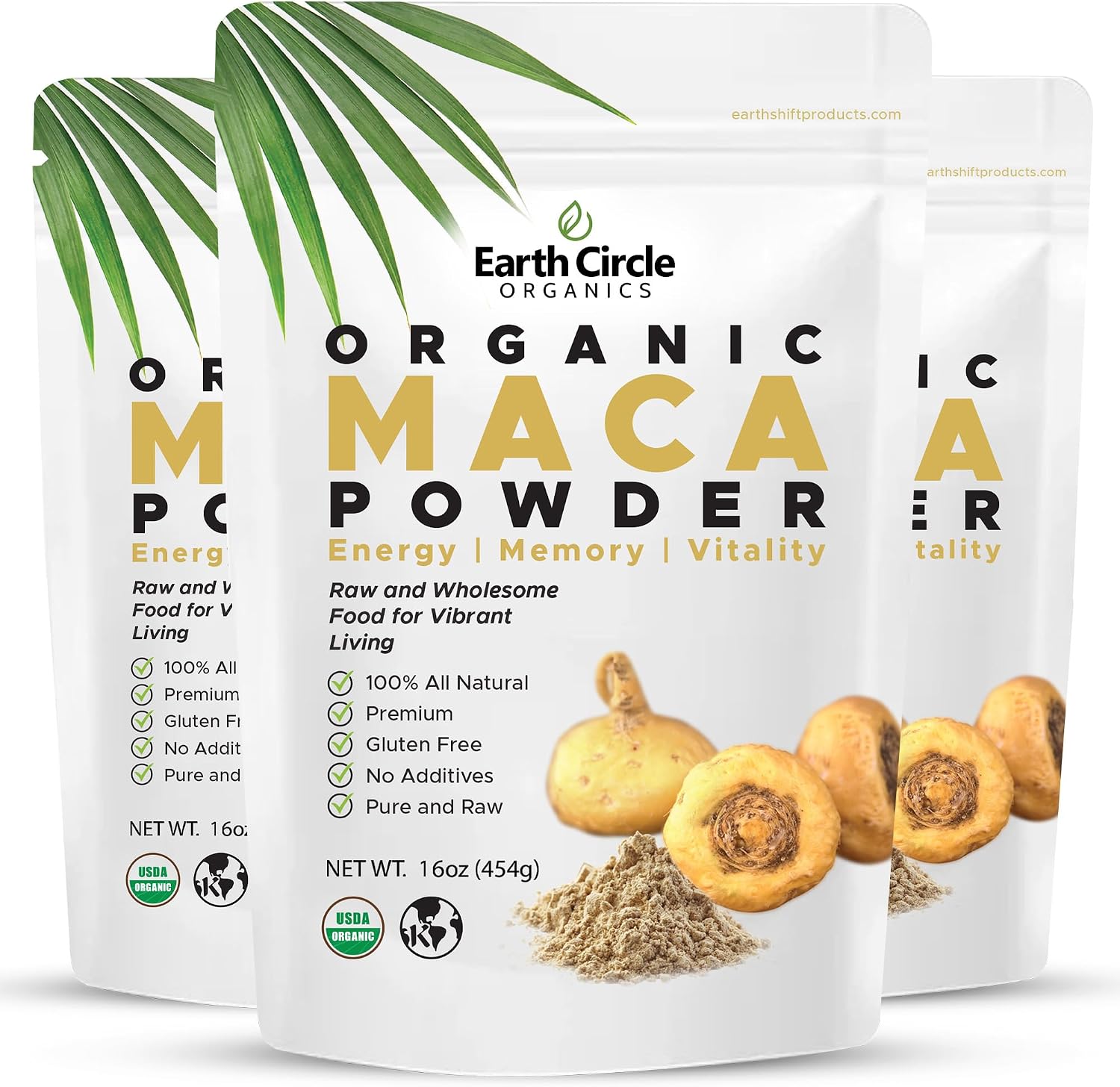 Earth Circle Organics Yellow Maca Root Powder – Raw, Vegan, Gluten-Free Superfood (3 lb / 1.36 kg) - görsel 1