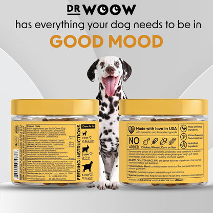 DR WOOW Probiotics for Dogs Soft Chews – Duck & Pumpkin Flavour (90 Count)