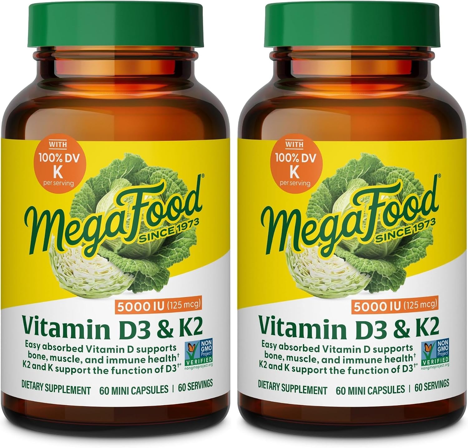 MegaFood Vitamin D3 5000 IU (125 mcg) with Vitamin K2 - 120 Mini Capsules - görsel 9