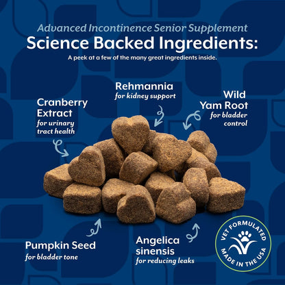NaturVet Senior Advanced Incontinence Dog Supplement – 120 Soft Chews