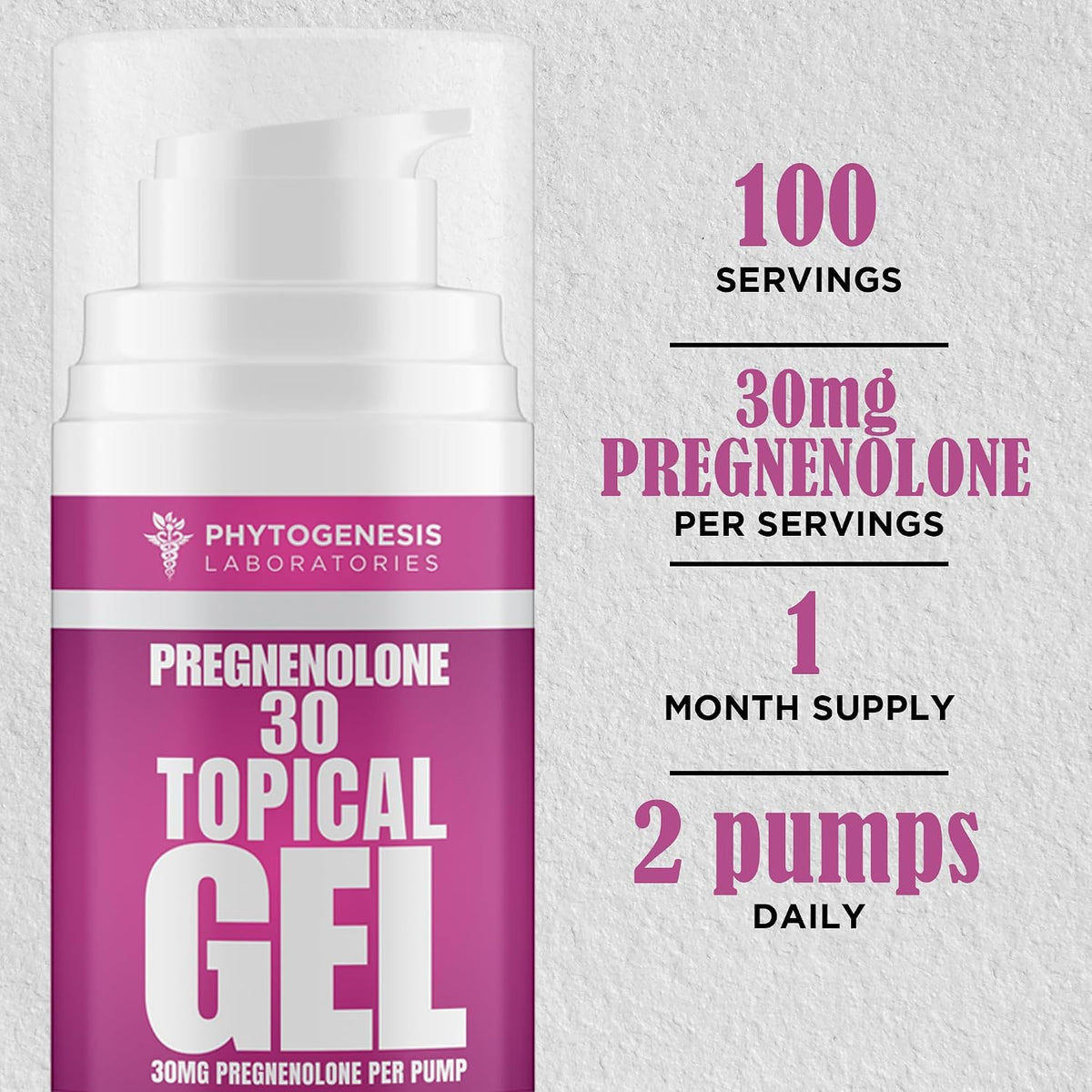 Phytogenesis Pregnenolone 30 Topical Gel (30 mg per pump) – Hormone and Mood Support - görsel 3