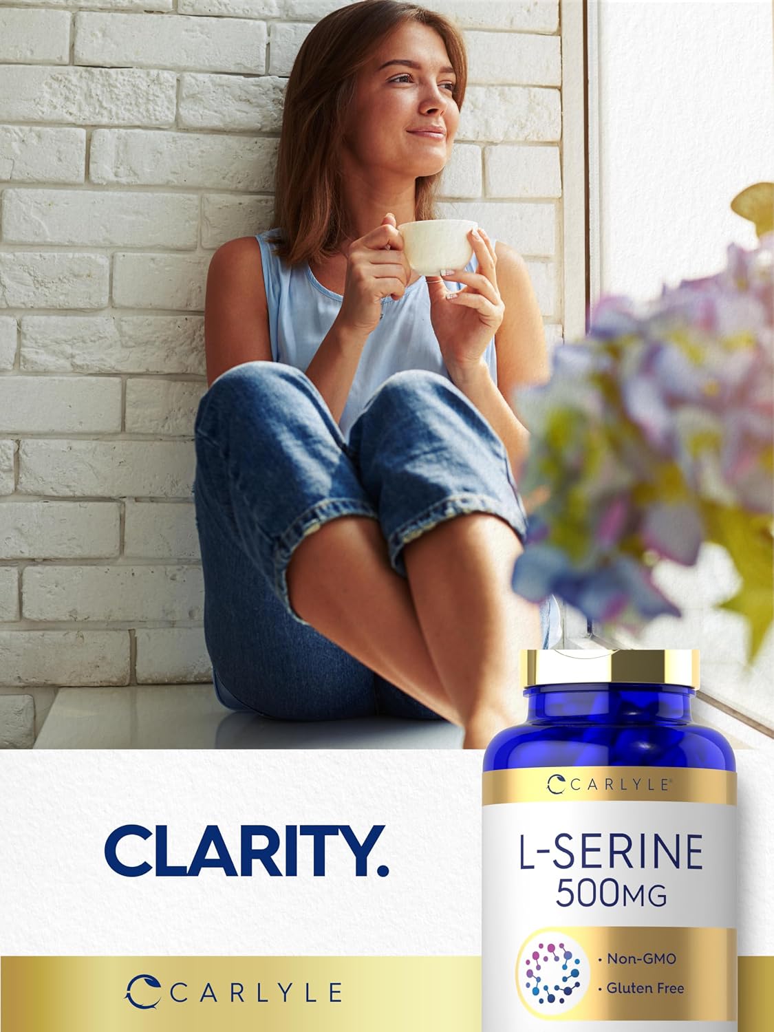 Carlyle L-Serine Capsules 500 mg | 120 Count | Non-GMO & Gluten-free Supplement - görsel 7