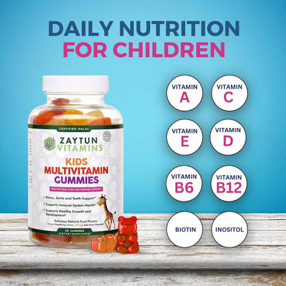 Zaytun Kids Multivitamin Gummies – Halal, Vegetarian, Natural Fruit Flavours