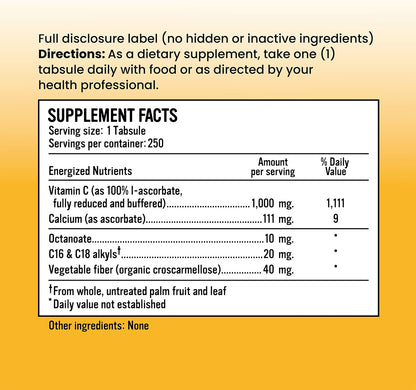 Alkaline for Life Alkalini-C Tabsules - 1000 mg Buffered Vitamin C (250 Tabsules)