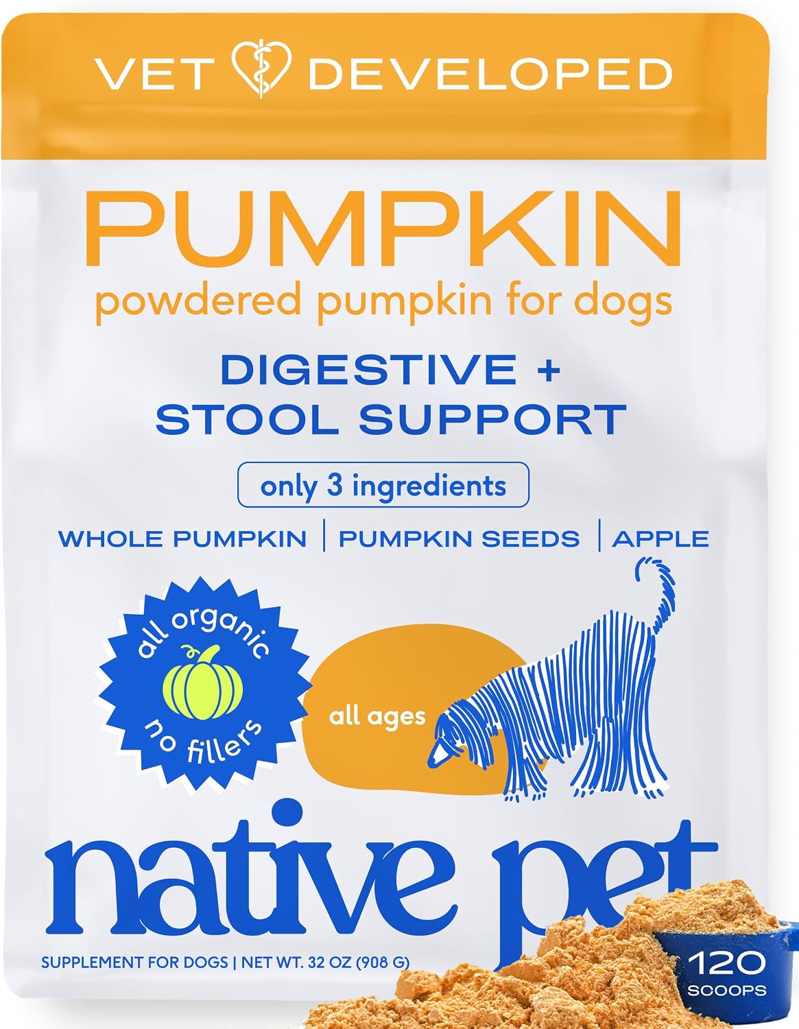 Native Pet Probiotics for Dogs – Vet-Formulated Probiotic Powder for Gut & Digestive Health (6 Billion CFUs, 120 Scoops) - görsel 10