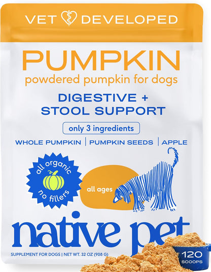 Native Pet Probiotics for Dogs – Vet-Formulated Probiotic Powder for Gut & Digestive Health (6 Billion CFUs, 120 Scoops)