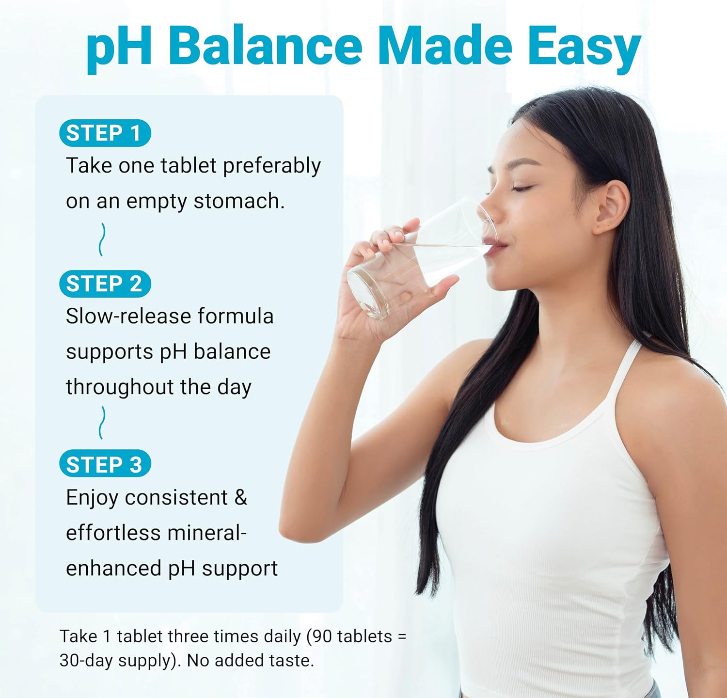 Alkalife pH Balance Tablets, 1-Pack, Enteric-Coated, Potassium and Sodium Bicarbonate, Alkaline Mineral Support, 90 Tablets (1 Month Supply) - görsel 5
