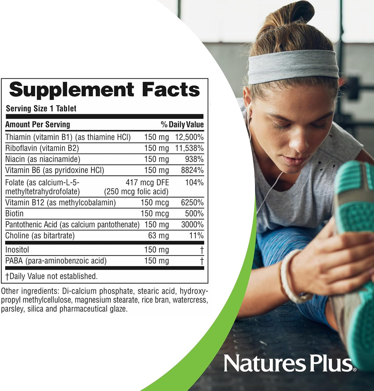 NaturesPlus Mega B-150 Complex - 90 Sustained-Release Vegetarian Tablets - High Potency B Complex Supplement - görsel 5