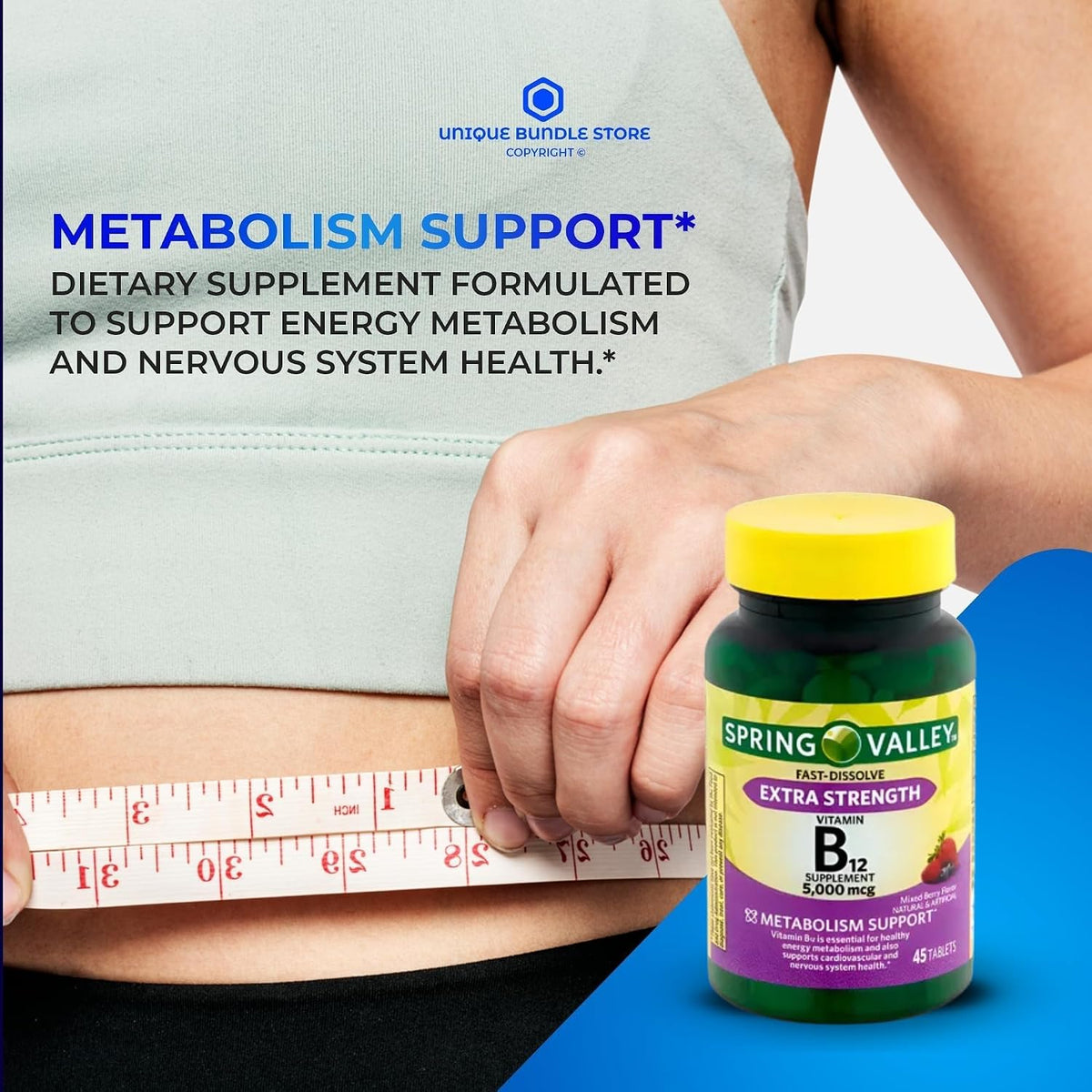 Extra Strength Vitamin B12 5000 mcg Fast Dissolve Tablets – Mixed Berry, 45 Tablets (Pack of 2) - görsel 2