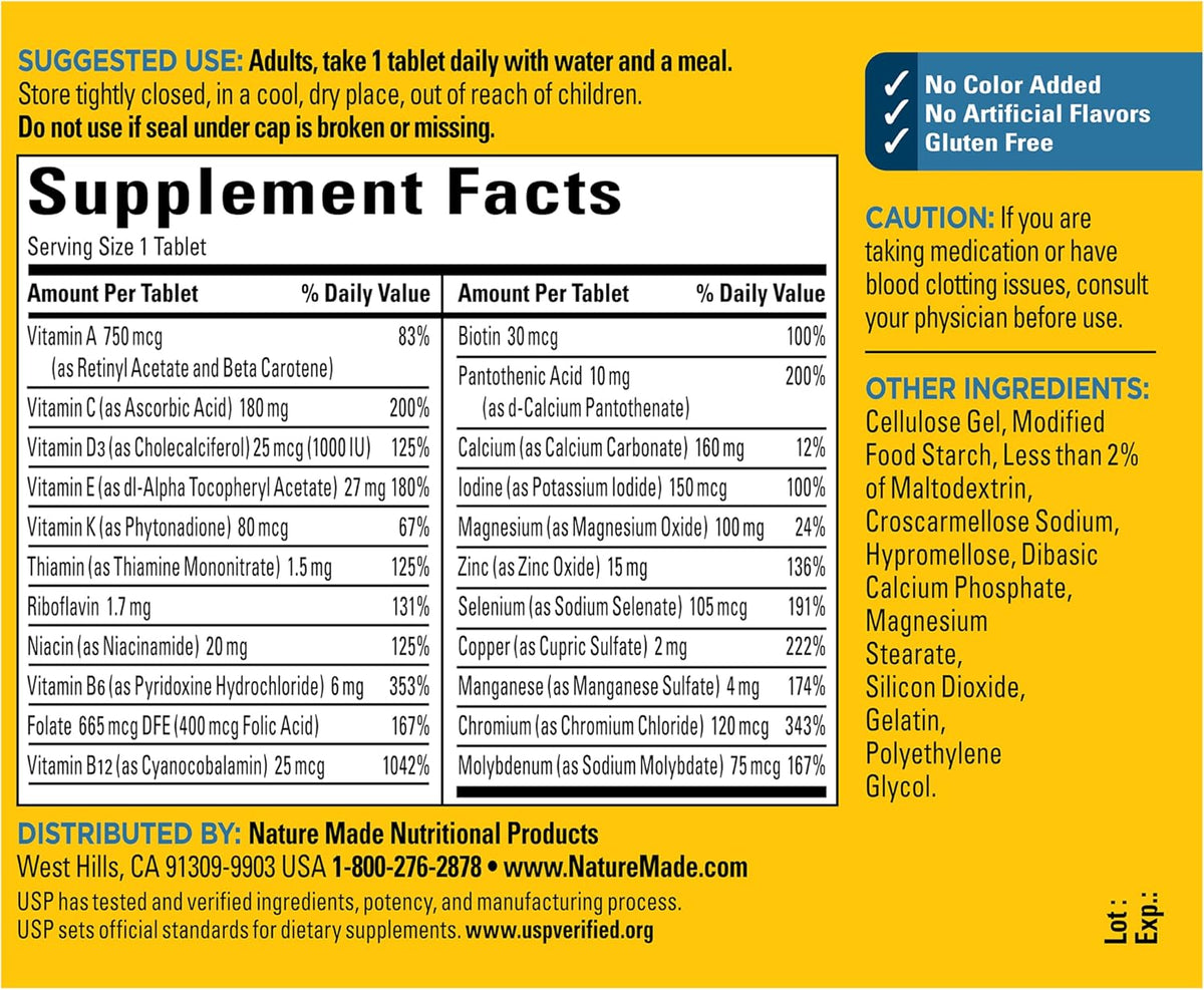 Nature Made Multivitamin for Men Over 50, Daily Nutritional Support, 90 Tablets - görsel 8