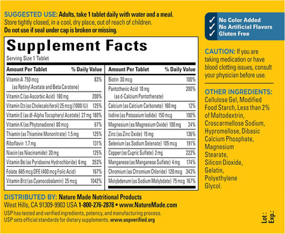 Nature Made Multivitamin for Men Over 50, Daily Nutritional Support, 90 Tablets