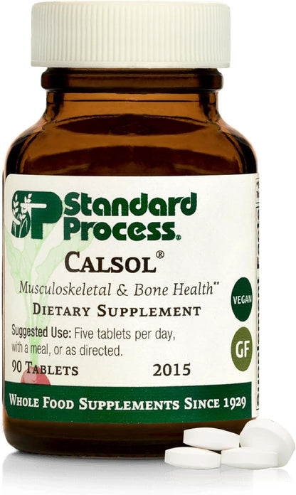 Standard Process Calsol – Calcium & Phosphorus Supplement for Bone Health, Nervous System & Soft Tissue Support – Vegan & Gluten-Free – 90 Tablets