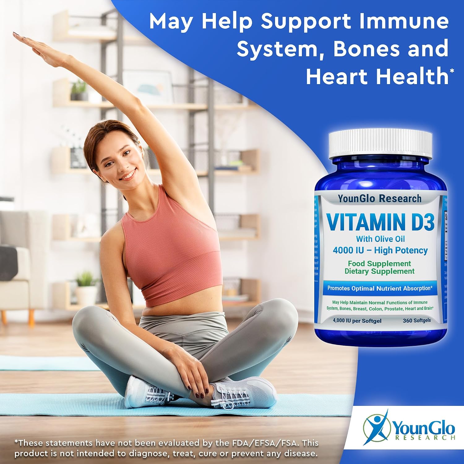 Vitamin D3 4000 IU Food Supplement - 360 Softgels - Bone and Immune Health - görsel 5