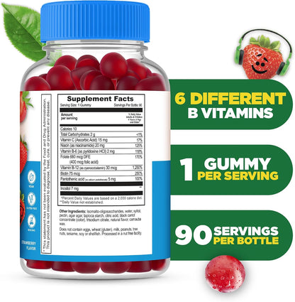 Lifeable Sugar-Free Vitamin B Complex for Kids - 90 Gummies