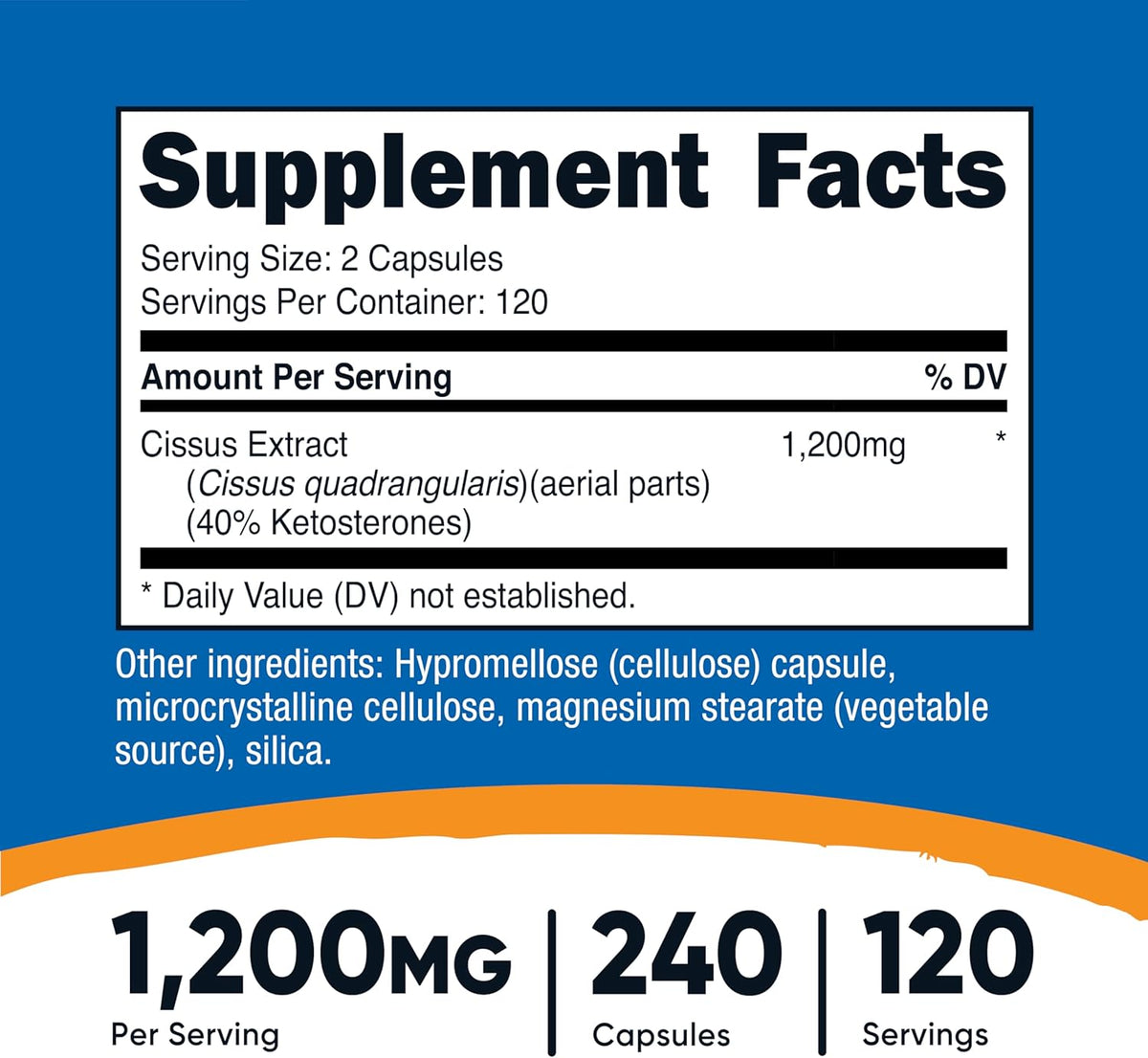 Nutricost Cissus Quadrangularis (1200mg) 240 Capsules - görsel 2