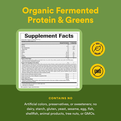 Whole Earth & Sea Organic Fermented Greens, Vegan Wholefood Supplement, Unflavoured, 13.8 oz (391 g)
