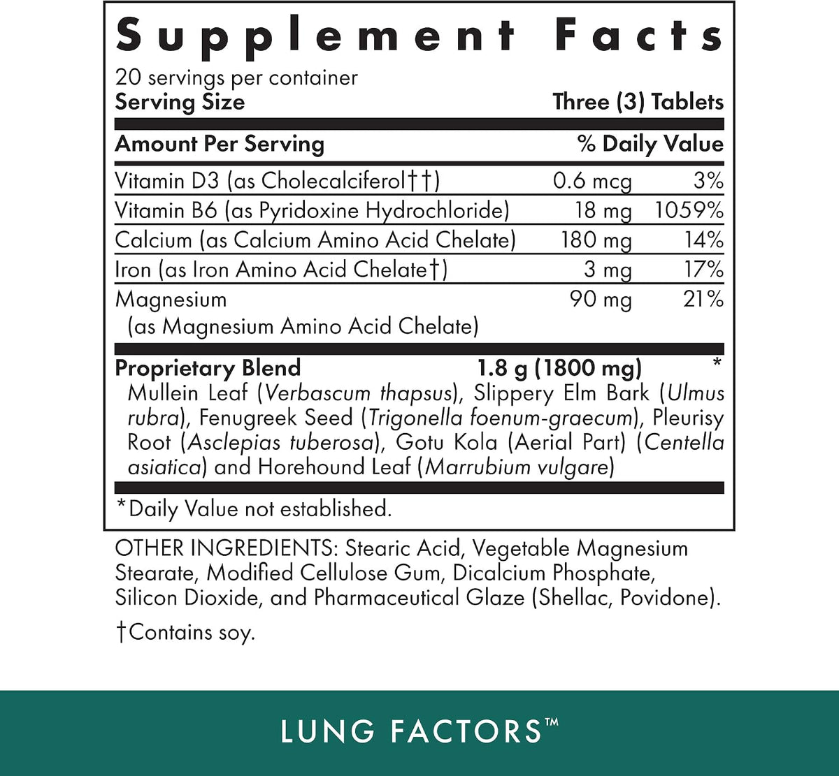 Michael's Health Lung Factors – 60 Vegetarian Tablets – Nutrients for Lung Function - görsel 2