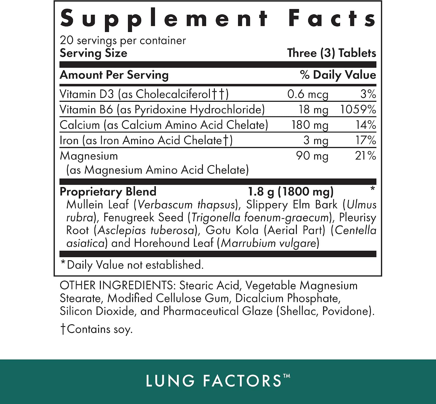 Michael's Health Lung Factors – 60 Vegetarian Tablets – Nutrients for Lung Function - görsel 2