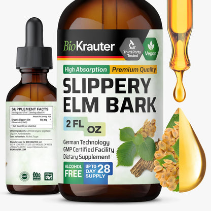 Slippery Elm Bark Tincture – Pure Liquid Drops for Digestive & Respiratory Health
