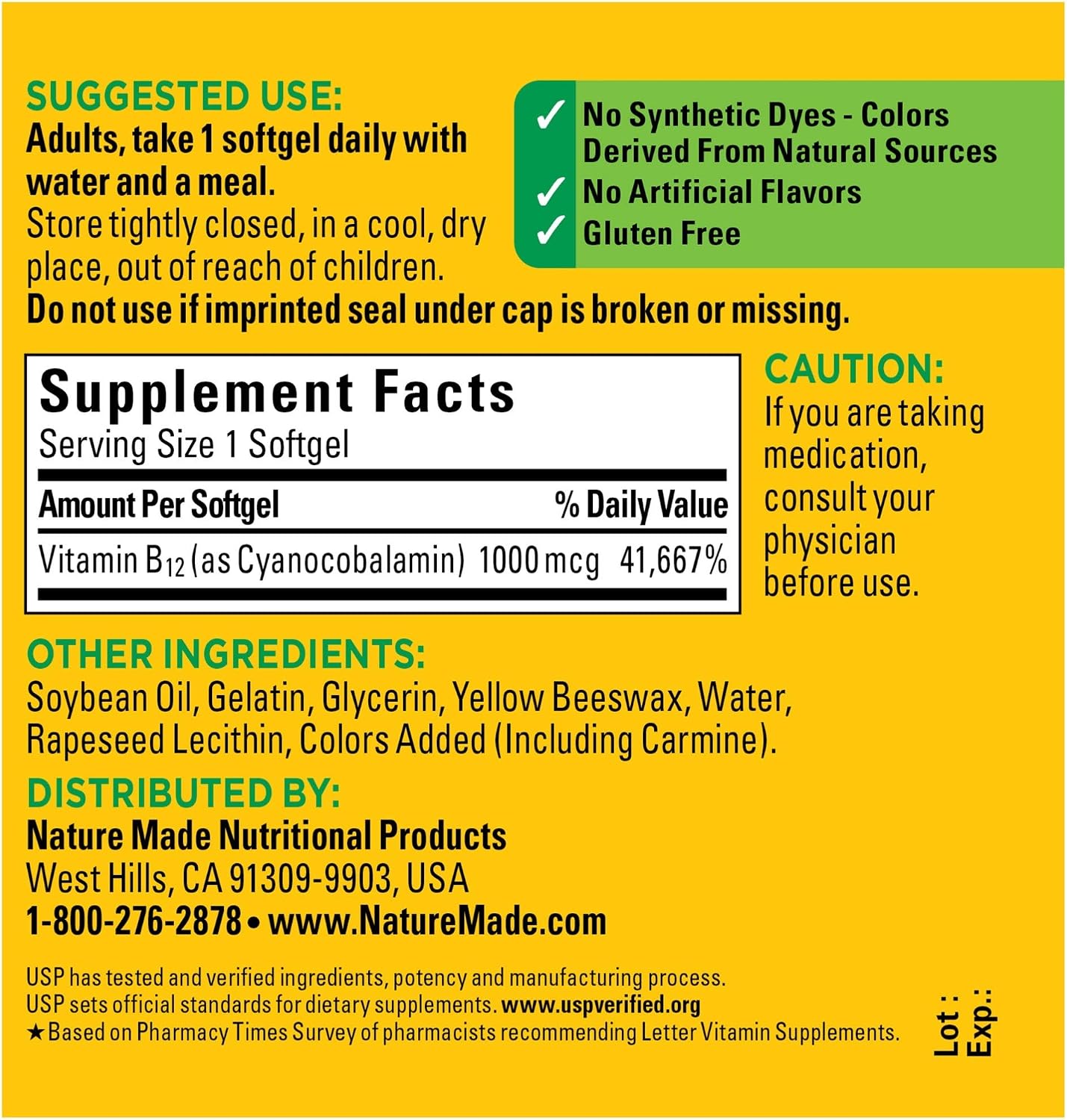 Nature Made Vitamin B12 1000 mcg Softgels, 90 Count for Metabolic Health - görsel 2