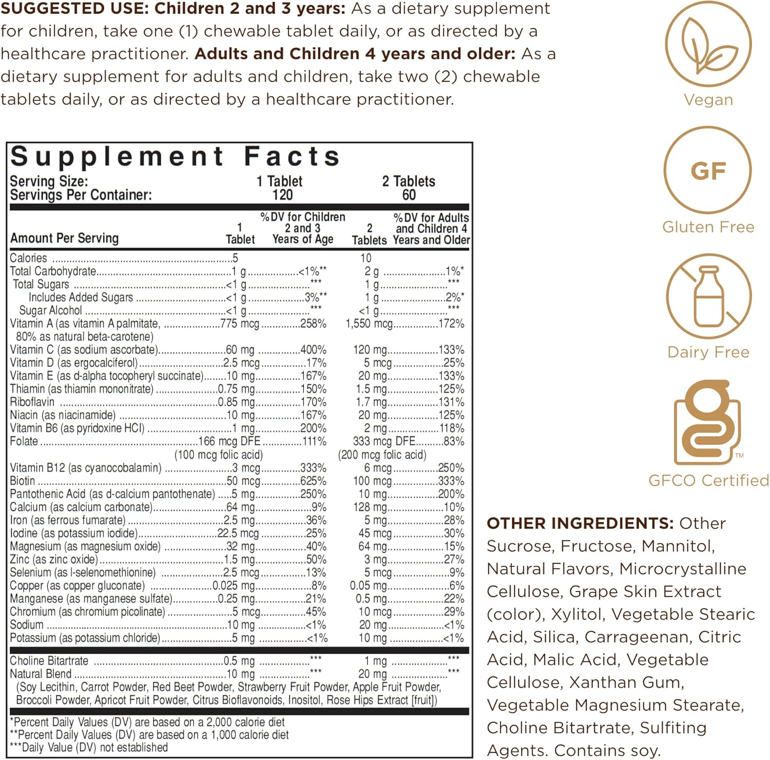 Solgar Kangavites Multivitamin and Mineral Chewable Tablets, Bouncin' Berry Flavour, 120 Tablets - görsel 2