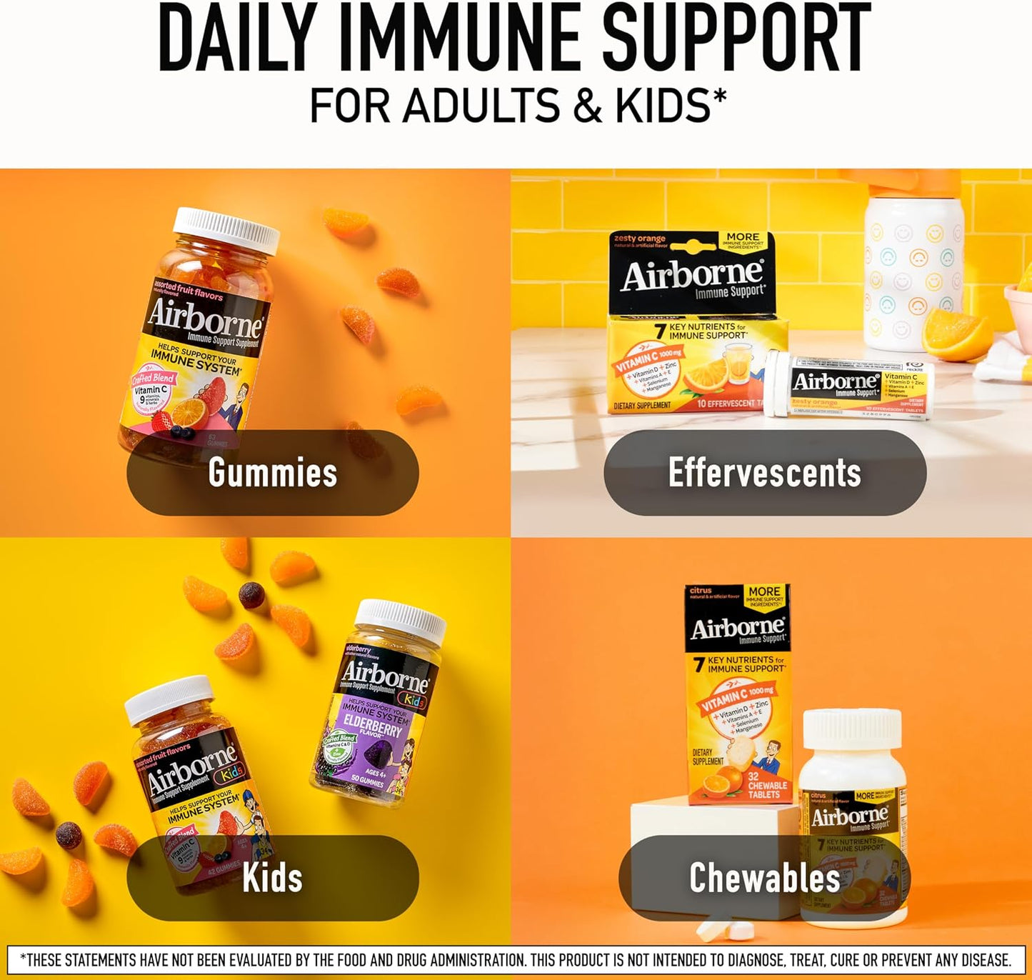 Airborne Kids Immune Support Gummies - Assorted Fruit Flavour (42 Count) - görsel 7