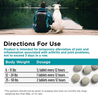 Nutri-Vet Aspirin for Dogs 120 mg - Temporary Pain Relief for Small to Medium Dogs, 100 Tablets
