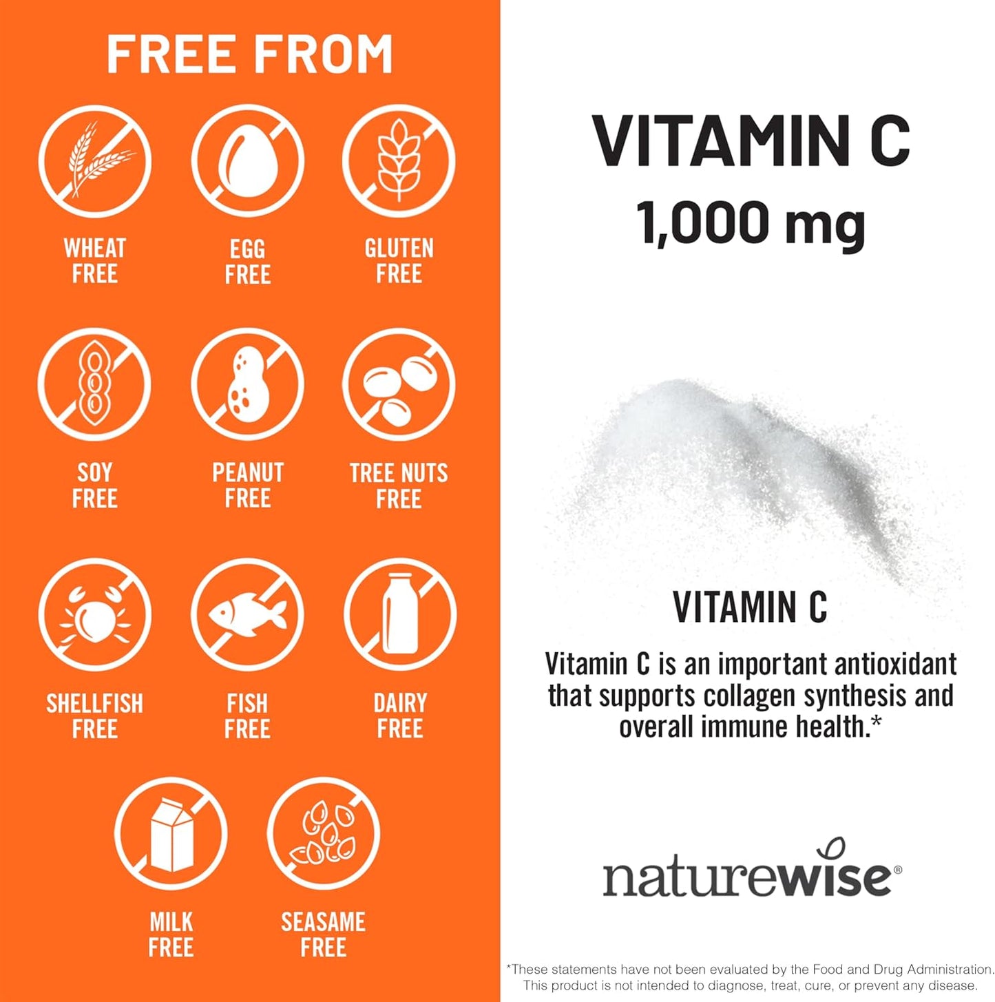 NatureWise Vitamin C 1000mg Capsules - High Potency, Vegan, Non-GMO - 120 Capsules (120-Day Supply) - görsel 5