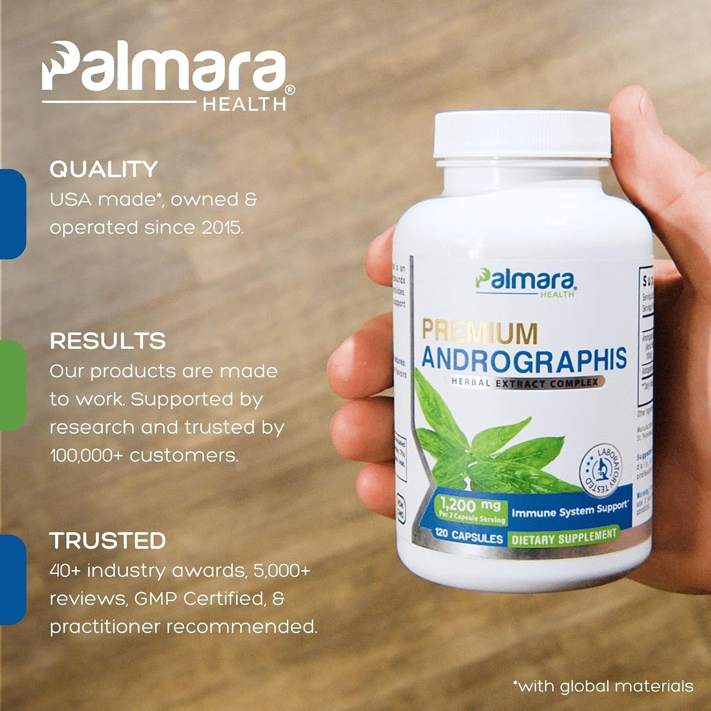 Palmara Health Andrographis Paniculata Extract 1,200mg - 100mg Andrographolides, Vegan Capsules - görsel 2