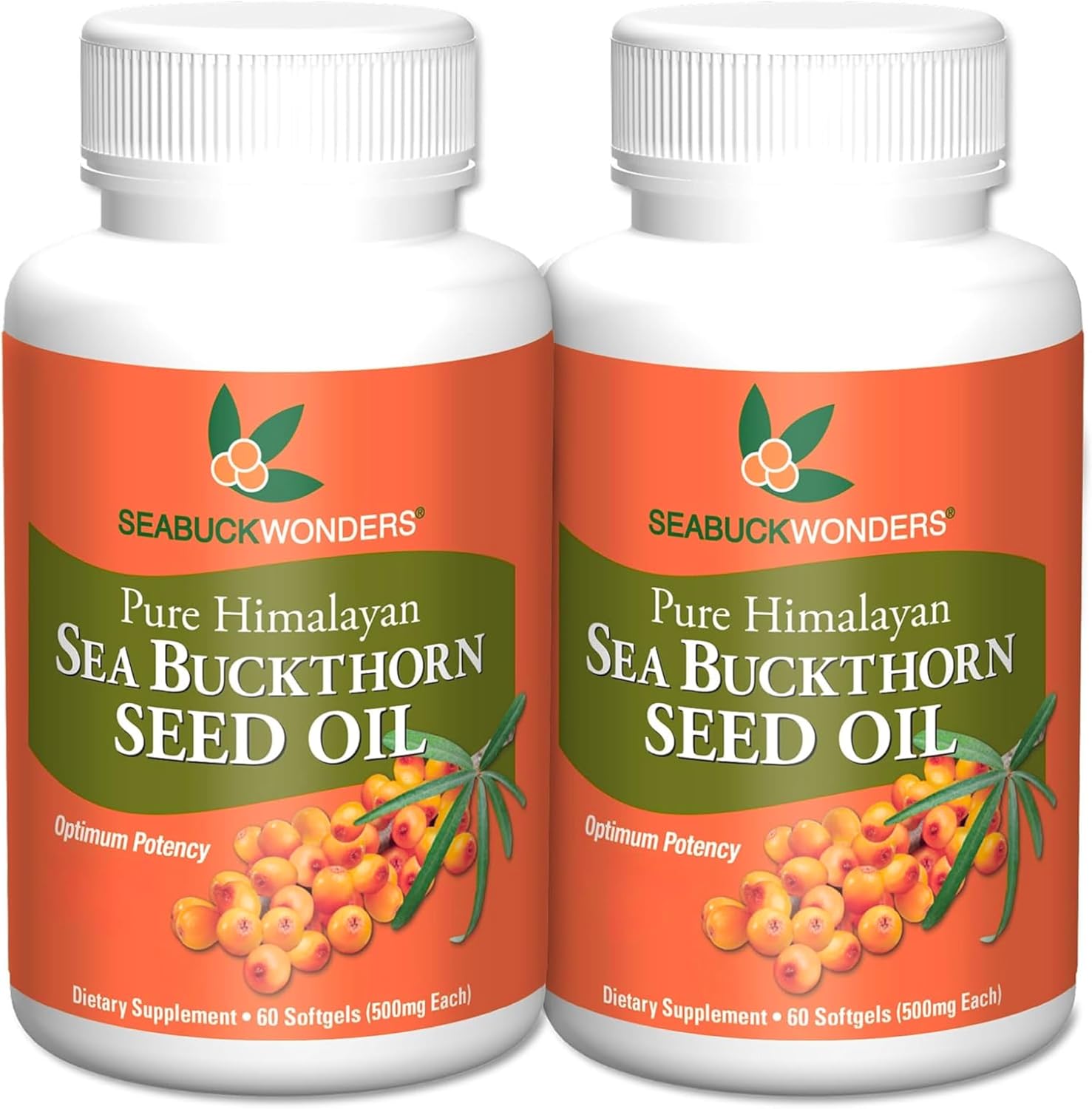 Organic Sea Buckthorn Seed Oil Soft gel capsules – Omega-3, 6 & 9 for Hair, Skin & Nail Health – 120 Soft gel capsules - görsel 1