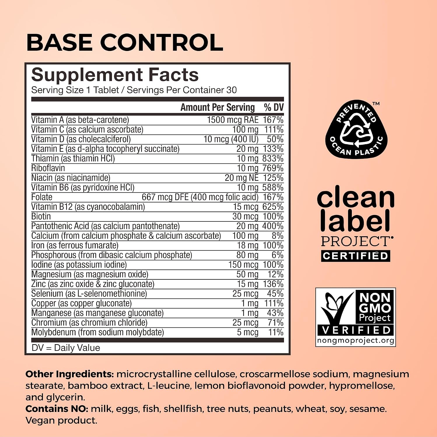 HUM Base Control Multivitamin for Women – Daily Multivitamin with Vitamin C, Iron, Biotin, Zinc, B Complex (30 Capsules) - görsel 5