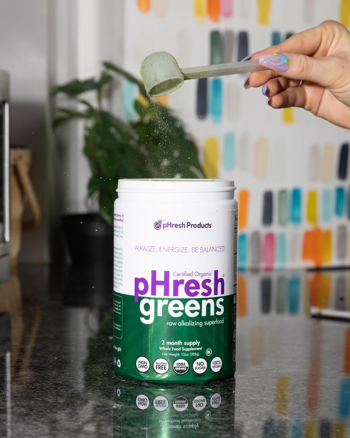 pHresh Greens Raw Alkalising Superfood Greens Powder - 2-Month Supply - Vegan, Kosher, Gluten-Free - görsel 6