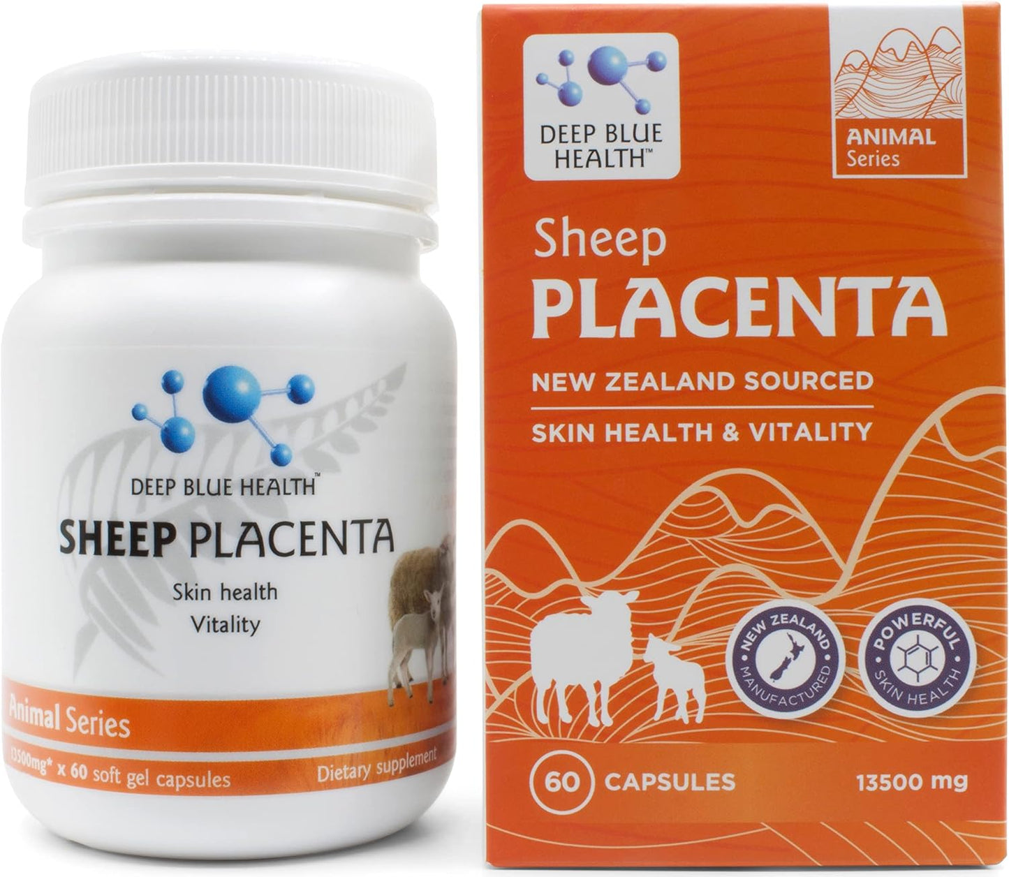 Deep Blue Health New Zealand Sheep Placenta with Grape Seed Extract and Vitamin E - 60 Softgels - görsel 1