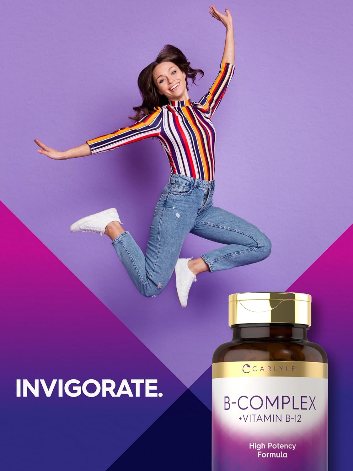 Carlyle B-Complex with B12 - High Potency, Vegetarian Formula, 300 Tablets - görsel 7