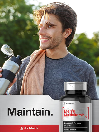 Horbäach Men's Multivitamin - 60 Coated Caplets - Advanced Formula with Vitamin C, D, Magnesium & Zinc