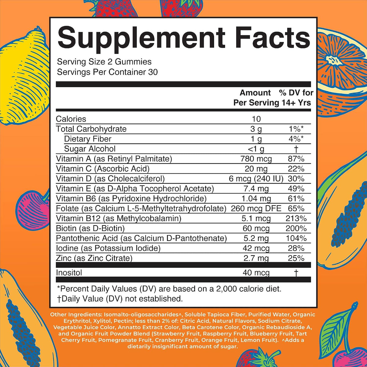 MaryRuth's Organics Multivitamin for Women and Men | Sugar Free | Adult Multimineral Gummy with Vitamin C, D, E, B Vitamins, Biotin, Zinc | Vegan | Non-GMO | Gluten-free | 60 Gummies - görsel 2