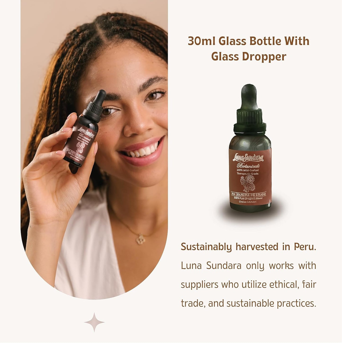 Luna Sundara Dragon's Blood Resin Liquid, 30 ml - Alcohol Free, 100% Pure Sangre de Grado - görsel 3