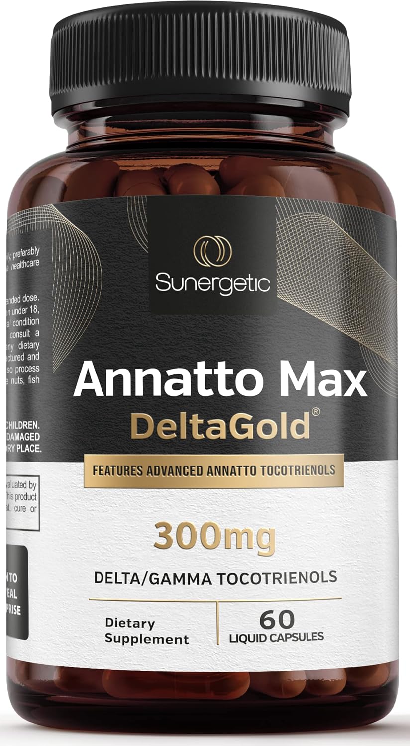 Sunergetic Premium Annatto Tocotrienol Supplement – with DeltaGold – Tocotrienols Vitamin E 300 mg – Delta + Gamma Tocotrienols (30 Liquid Capsules) - görsel 9