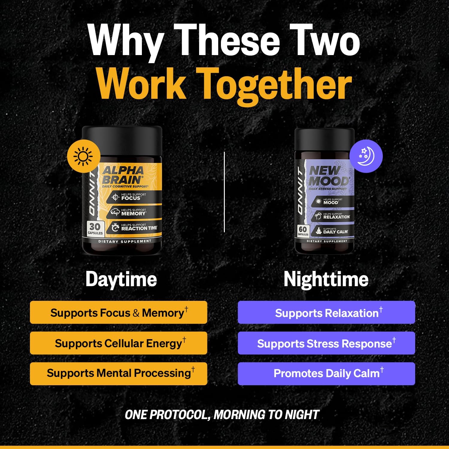 ONNIT Cognitive & Mood Support Bundle: Alpha Brain Nootropic Capsules (30) and New Mood Stress Support Capsules (60) - görsel 4