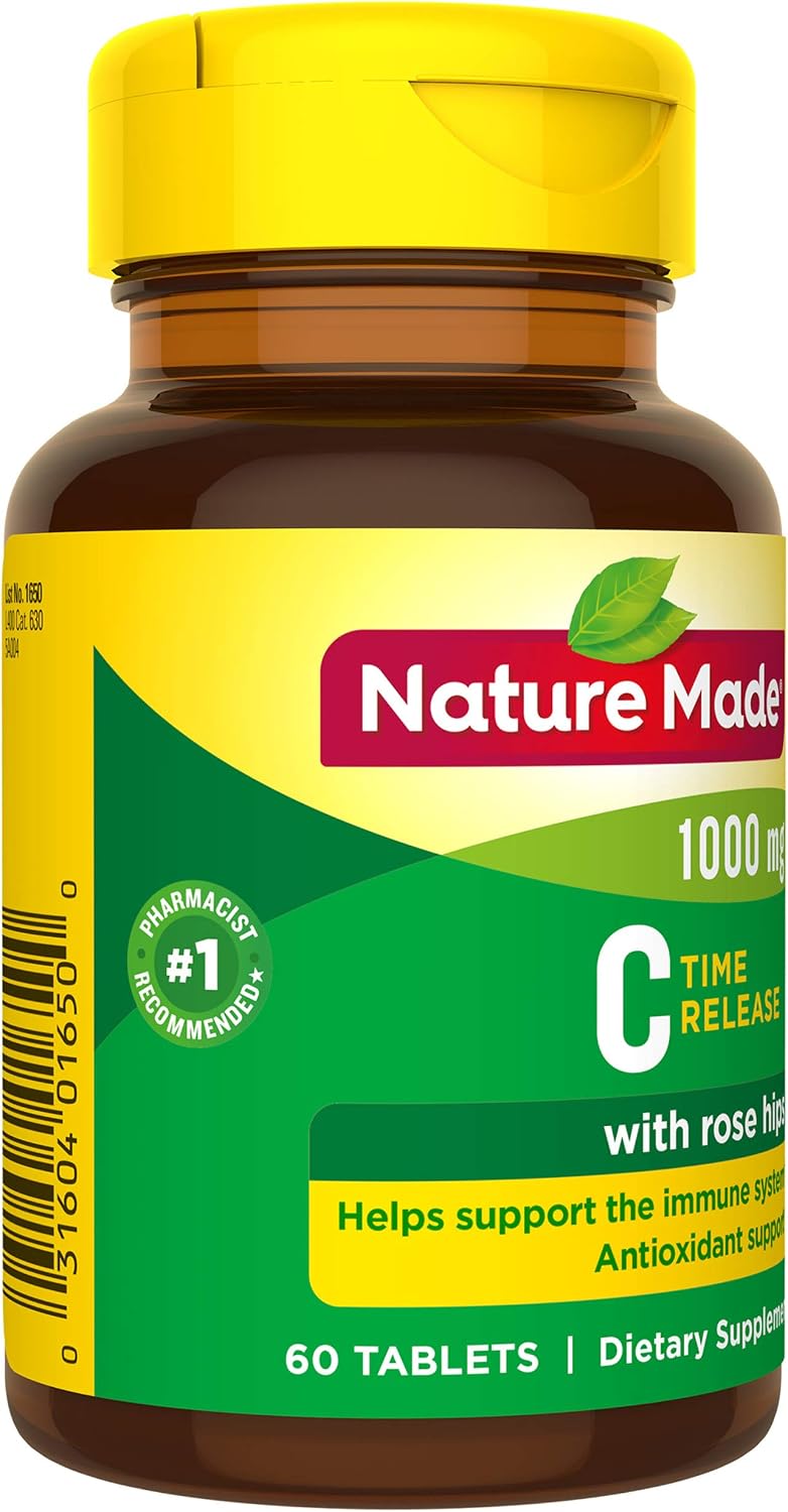Nature Made Vitamin C 1000 mg Time Release Tablets with Rose Hips, 60 Tablets - görsel 3