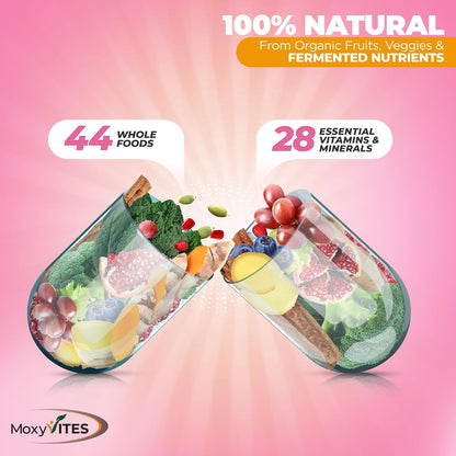 Methylated Multivitamin for Women with Iron | 44 Organic Wholefood Nutrients | 90 Vegan Capsules